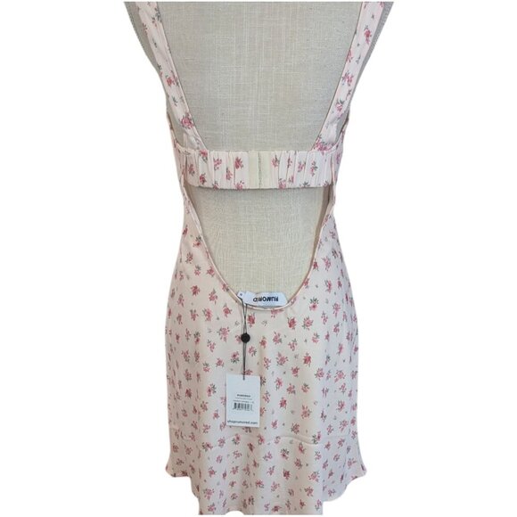 Rumored Loverboy Baby Pink Floral Mini Dress Open Back - Picture 7 of 9